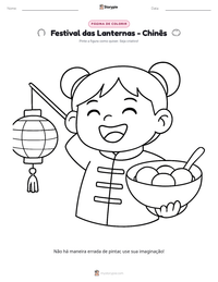 Prévia da folha de atividades imprimível Festival das Lanternas - Chinês