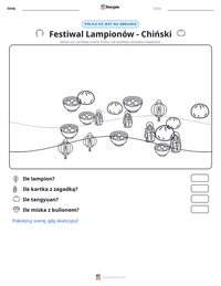 Podgląd drukowalnego arkusza ćwiczeń Festiwal Lampionów - Chiński