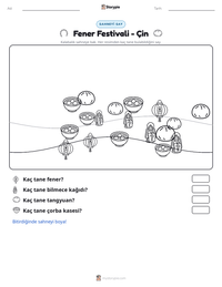 Fener Festivali - Çin yazdırılabilir çalışma sayfası önizlemesi