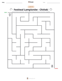 Podgląd drukowalnego arkusza ćwiczeń Festiwal Lampionów - Chiński