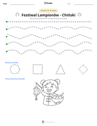 Podgląd drukowalnego arkusza ćwiczeń Festiwal Lampionów - Chiński
