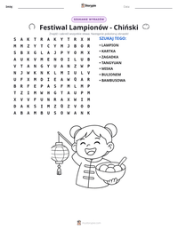 Podgląd drukowalnego arkusza ćwiczeń Festiwal Lampionów - Chiński