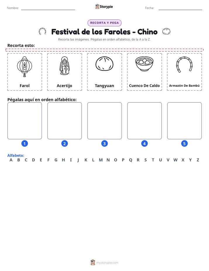 Cortar y Pegar el Alfabeto
