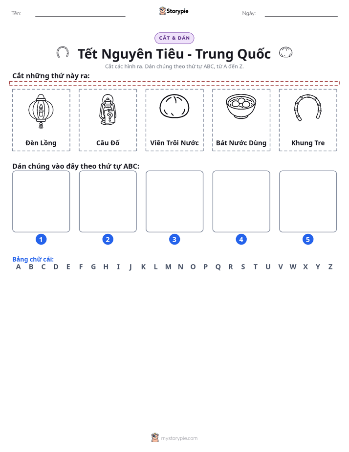 Cắt & Dán Chữ Cái
