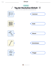 Tag der Deutschen Einheit druckbare Arbeitsblatt Vorschau