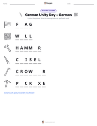German Unity Day - German printable worksheet preview