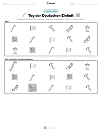 Tag der Deutschen Einheit druckbare Arbeitsblatt Vorschau