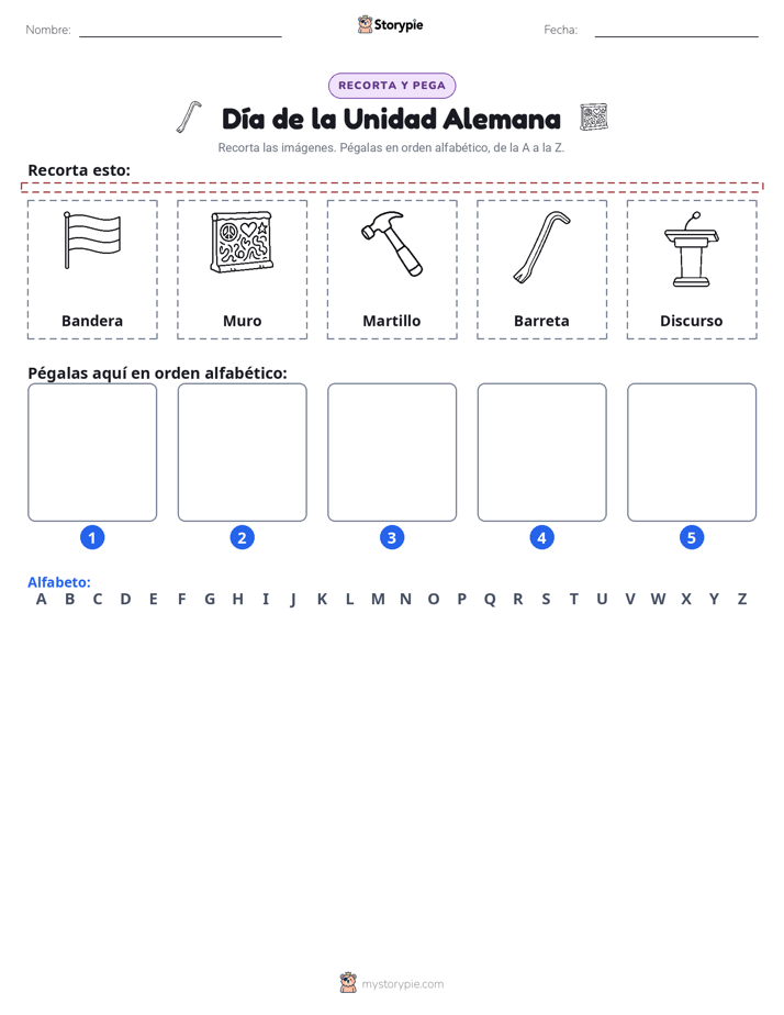 Cortar y Pegar el Alfabeto
