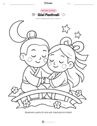 Qixi Festivali yazdırılabilir çalışma sayfası önizlemesi