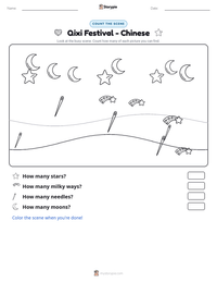 Qixi Festival - Chinese printable worksheet preview