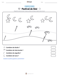 Aperçu de la feuille de travail imprimable Festival de Qixi
