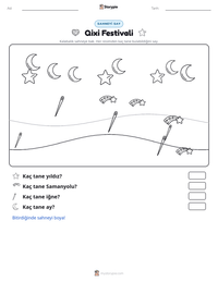 Qixi Festivali yazdırılabilir çalışma sayfası önizlemesi