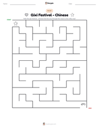 Qixi Festival - Chinese printable worksheet preview