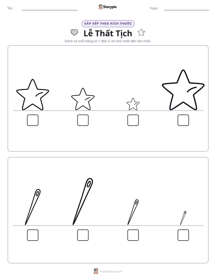 Thứ Tự Kích Thước