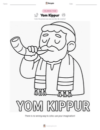 Yom Kippur printable worksheet preview