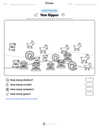 Yom Kippur printable worksheet preview