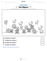 Aperçu de la feuille de travail imprimable Yom Kippour