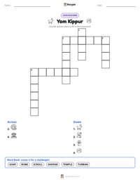 Yom Kippur printable worksheet preview