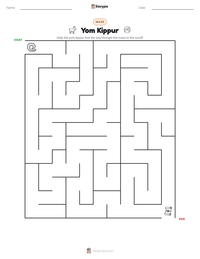 Yom Kippur printable worksheet preview