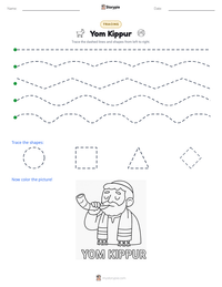 Yom Kippur printable worksheet preview