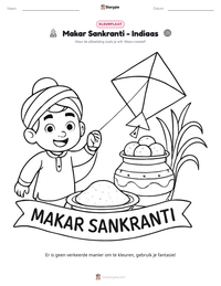 Makar Sankranti - Indiaas afdrukbare werkblad voorbeeld