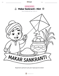 Makar Sankranti - Hint yazdırılabilir çalışma sayfası önizlemesi