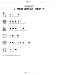Makar Sankranti - Indian printable worksheet preview