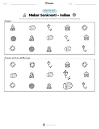 Makar Sankranti - Indian printable worksheet preview