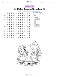 Aperçu de la feuille de travail imprimable Makar Sankranti - Indien