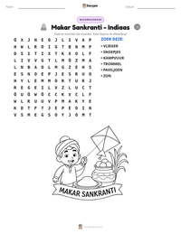 Makar Sankranti - Indiaas afdrukbare werkblad voorbeeld
