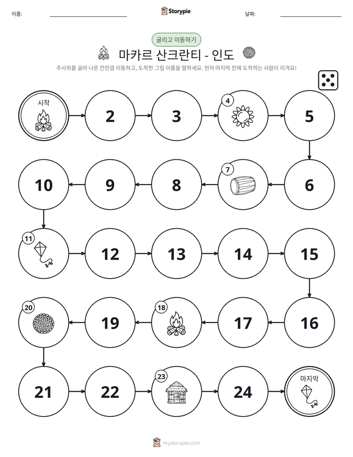 주사위 굴리고 이동하기 게임
