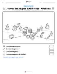 Aperçu de la feuille de travail imprimable Journée des peuples autochtones - Américain