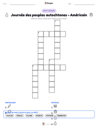 Aperçu de la feuille de travail imprimable Journée des peuples autochtones - Américain