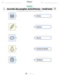 Aperçu de la feuille de travail imprimable Journée des peuples autochtones - Américain