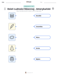 Podgląd drukowalnego arkusza ćwiczeń Dzień Ludności Rdzennej - Amerykański