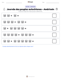 Aperçu de la feuille de travail imprimable Journée des peuples autochtones - Américain