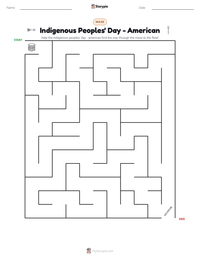 Indigenous Peoples' Day - American printable worksheet preview