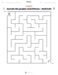 Aperçu de la feuille de travail imprimable Journée des peuples autochtones - Américain