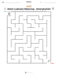 Podgląd drukowalnego arkusza ćwiczeń Dzień Ludności Rdzennej - Amerykański