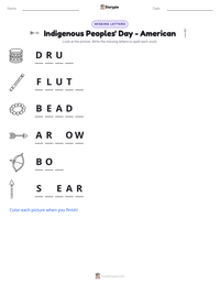 Indigenous Peoples' Day - American printable worksheet preview