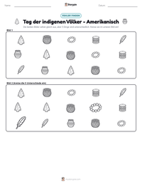 Tag der indigenen Völker - Amerikanisch druckbare Arbeitsblatt Vorschau