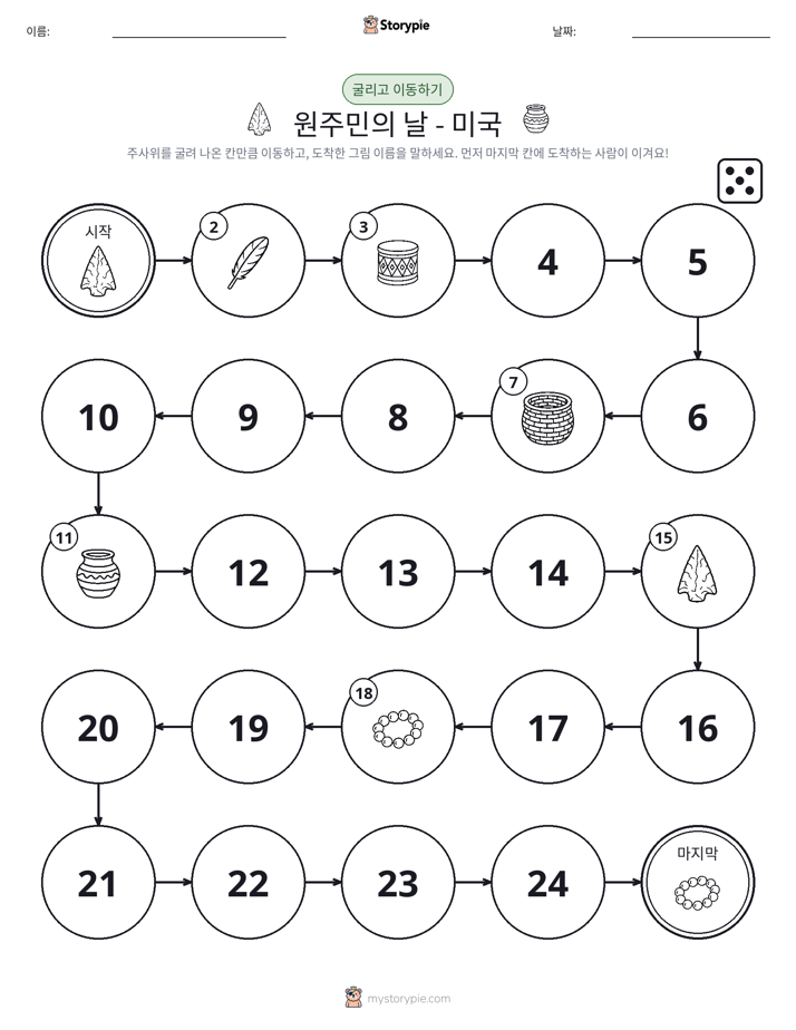 주사위 굴리고 이동하기 게임