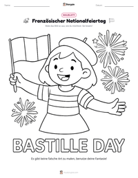 Französischer Nationalfeiertag druckbare Arbeitsblatt Vorschau