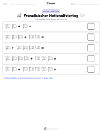 Französischer Nationalfeiertag druckbare Arbeitsblatt Vorschau