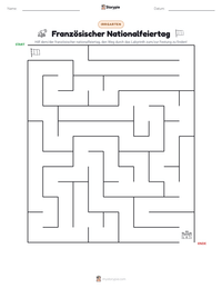 Französischer Nationalfeiertag druckbare Arbeitsblatt Vorschau