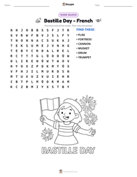 Bastille Day - French printable worksheet preview