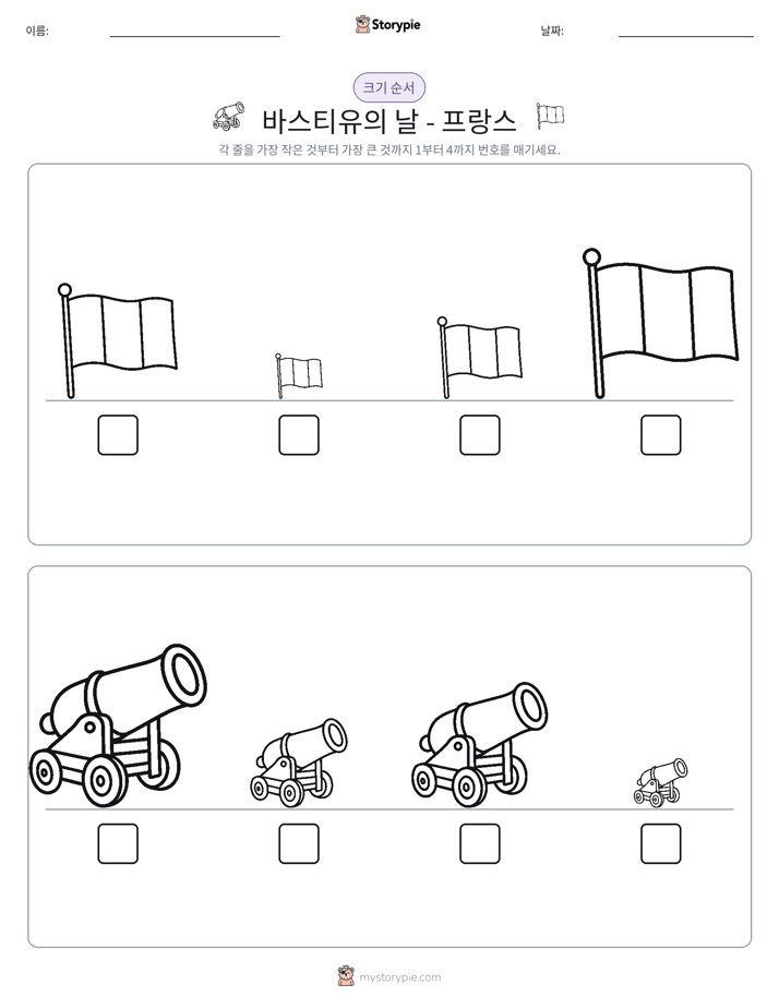 크기 순서