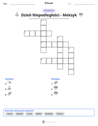 Podgląd drukowalnego arkusza ćwiczeń Dzień Niepodległości - Meksyk