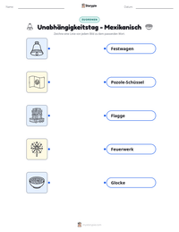 Unabhängigkeitstag - Mexikanisch druckbare Arbeitsblatt Vorschau