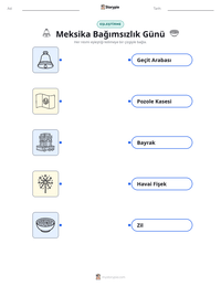 Meksika Bağımsızlık Günü yazdırılabilir çalışma sayfası önizlemesi